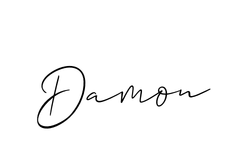 How to make Damon name signature. Use Allison_Script style for creating short signs online. This is the latest handwritten sign. Damon signature style 2 images and pictures png