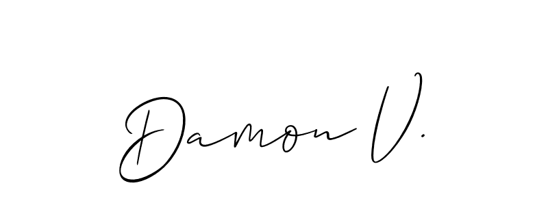 Make a beautiful signature design for name Damon V.. With this signature (Allison_Script) style, you can create a handwritten signature for free. Damon V. signature style 2 images and pictures png