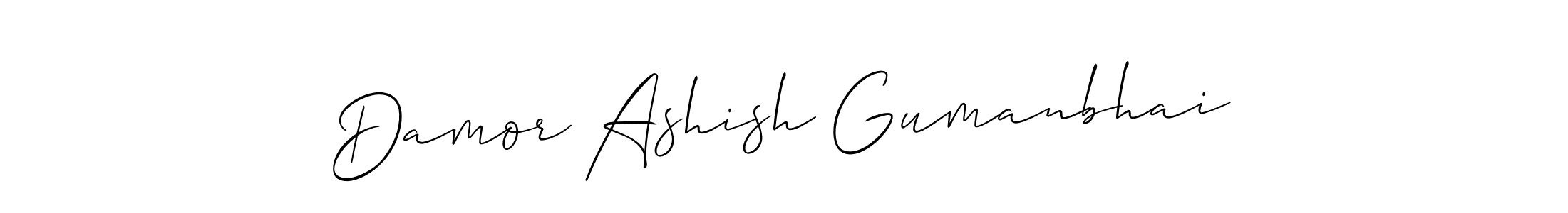 Make a beautiful signature design for name Damor Ashish Gumanbhai. With this signature (Allison_Script) style, you can create a handwritten signature for free. Damor Ashish Gumanbhai signature style 2 images and pictures png