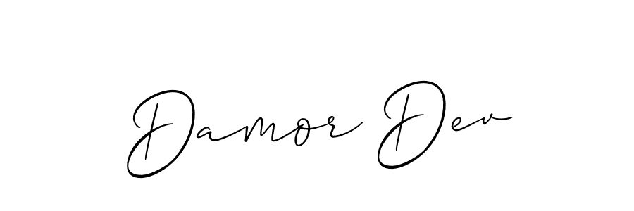 Design your own signature with our free online signature maker. With this signature software, you can create a handwritten (Allison_Script) signature for name Damor Dev. Damor Dev signature style 2 images and pictures png
