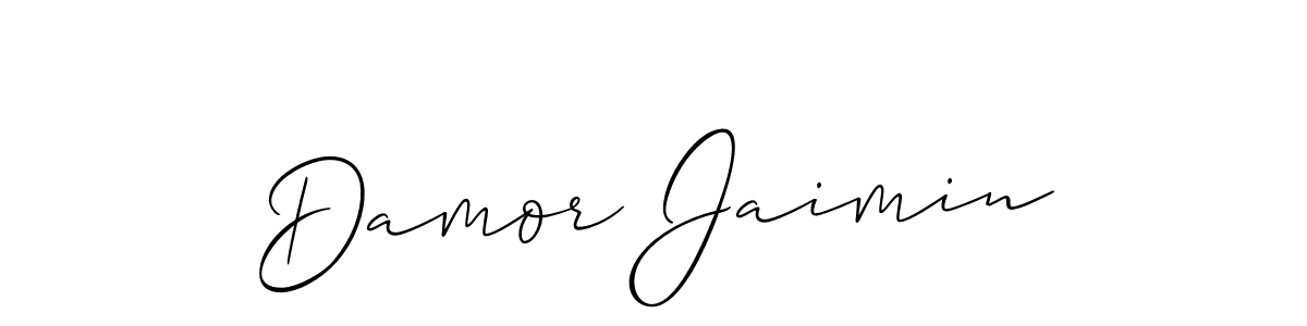 Make a beautiful signature design for name Damor Jaimin. With this signature (Allison_Script) style, you can create a handwritten signature for free. Damor Jaimin signature style 2 images and pictures png