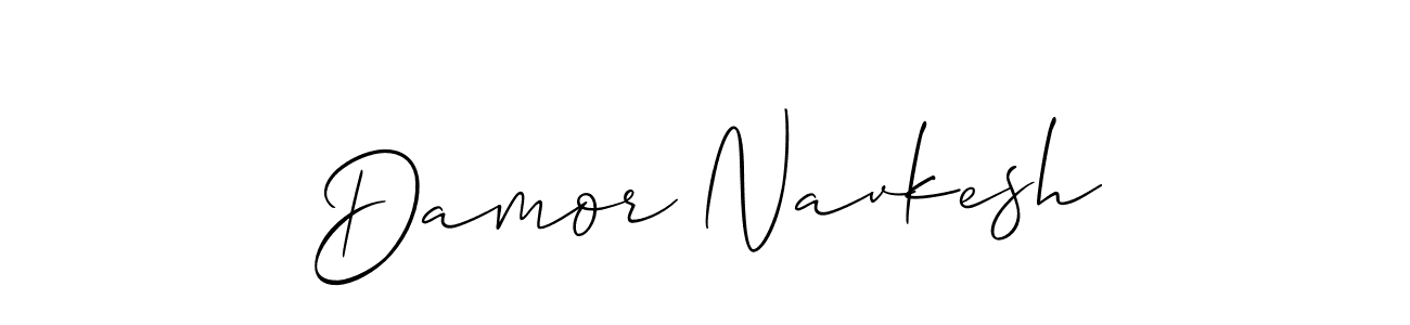 How to make Damor Navkesh signature? Allison_Script is a professional autograph style. Create handwritten signature for Damor Navkesh name. Damor Navkesh signature style 2 images and pictures png