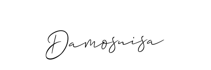 The best way (Allison_Script) to make a short signature is to pick only two or three words in your name. The name Damosnisa include a total of six letters. For converting this name. Damosnisa signature style 2 images and pictures png
