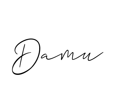Use a signature maker to create a handwritten signature online. With this signature software, you can design (Allison_Script) your own signature for name Damu. Damu signature style 2 images and pictures png