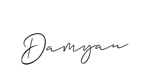 How to make Damyan signature? Allison_Script is a professional autograph style. Create handwritten signature for Damyan name. Damyan signature style 2 images and pictures png