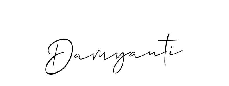 if you are searching for the best signature style for your name Damyanti. so please give up your signature search. here we have designed multiple signature styles  using Allison_Script. Damyanti signature style 2 images and pictures png