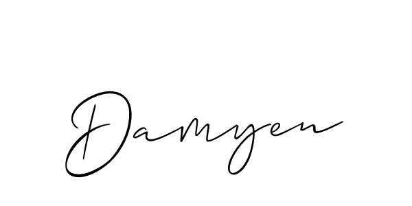 if you are searching for the best signature style for your name Damyen. so please give up your signature search. here we have designed multiple signature styles  using Allison_Script. Damyen signature style 2 images and pictures png