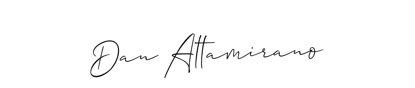 Make a short Dan Altamirano signature style. Manage your documents anywhere anytime using Allison_Script. Create and add eSignatures, submit forms, share and send files easily. Dan Altamirano signature style 2 images and pictures png