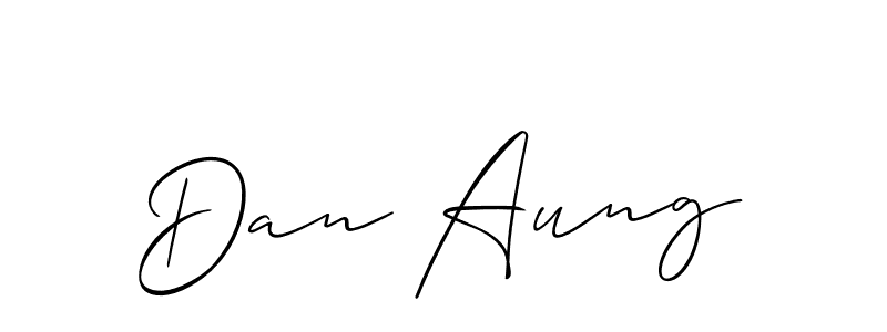 You should practise on your own different ways (Allison_Script) to write your name (Dan Aung) in signature. don't let someone else do it for you. Dan Aung signature style 2 images and pictures png