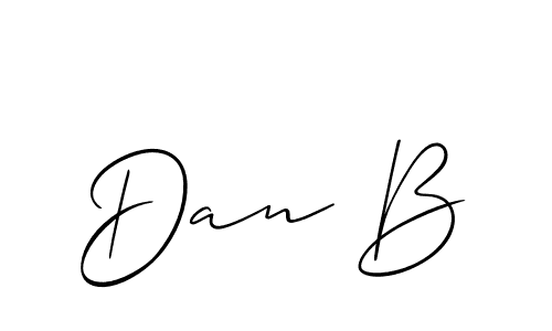 You should practise on your own different ways (Allison_Script) to write your name (Dan B) in signature. don't let someone else do it for you. Dan B signature style 2 images and pictures png