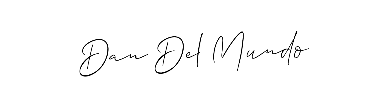 Make a short Dan Del Mundo signature style. Manage your documents anywhere anytime using Allison_Script. Create and add eSignatures, submit forms, share and send files easily. Dan Del Mundo signature style 2 images and pictures png