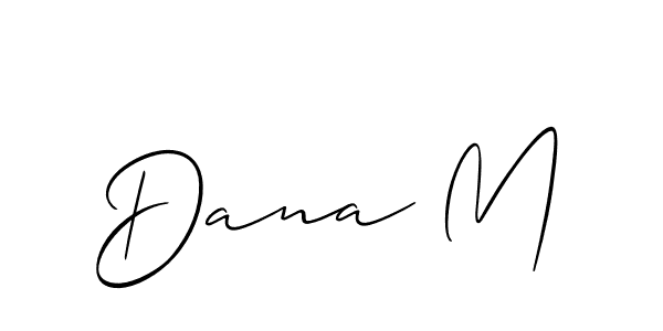 The best way (Allison_Script) to make a short signature is to pick only two or three words in your name. The name Dana M include a total of six letters. For converting this name. Dana M signature style 2 images and pictures png