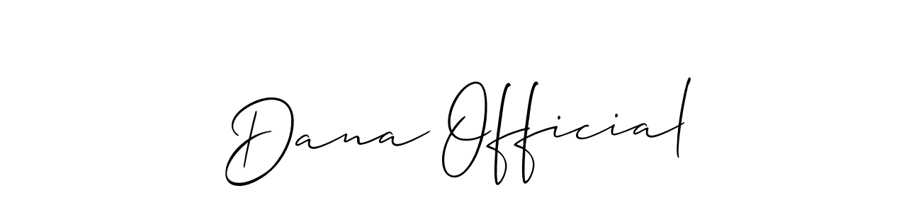 Allison_Script is a professional signature style that is perfect for those who want to add a touch of class to their signature. It is also a great choice for those who want to make their signature more unique. Get Dana Official name to fancy signature for free. Dana Official signature style 2 images and pictures png