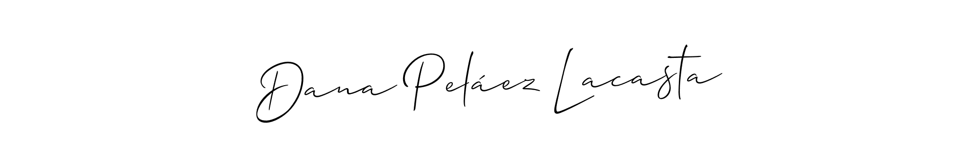 How to make Dana Peláez Lacasta name signature. Use Allison_Script style for creating short signs online. This is the latest handwritten sign. Dana Peláez Lacasta signature style 2 images and pictures png
