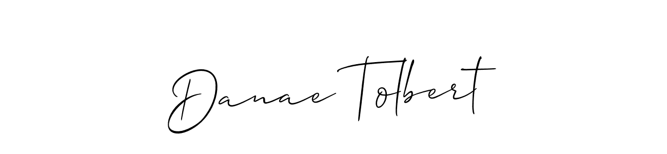 Allison_Script is a professional signature style that is perfect for those who want to add a touch of class to their signature. It is also a great choice for those who want to make their signature more unique. Get Danae Tolbert name to fancy signature for free. Danae Tolbert signature style 2 images and pictures png