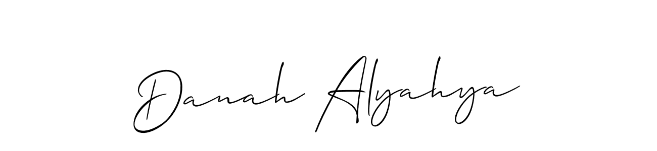 Similarly Allison_Script is the best handwritten signature design. Signature creator online .You can use it as an online autograph creator for name Danah Alyahya. Danah Alyahya signature style 2 images and pictures png
