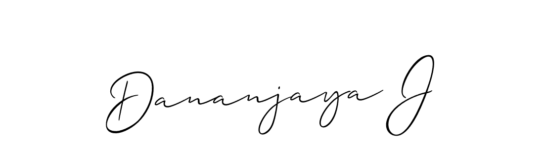 if you are searching for the best signature style for your name Dananjaya J. so please give up your signature search. here we have designed multiple signature styles  using Allison_Script. Dananjaya J signature style 2 images and pictures png