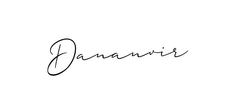 Use a signature maker to create a handwritten signature online. With this signature software, you can design (Allison_Script) your own signature for name Dananvir. Dananvir signature style 2 images and pictures png