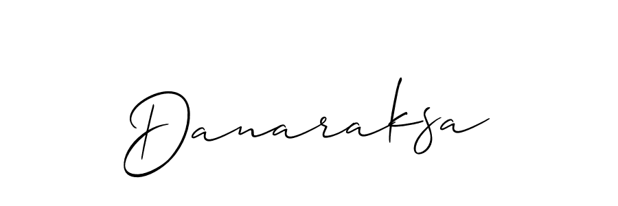 The best way (Allison_Script) to make a short signature is to pick only two or three words in your name. The name Danaraksa include a total of six letters. For converting this name. Danaraksa signature style 2 images and pictures png