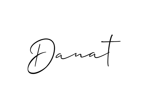 The best way (Allison_Script) to make a short signature is to pick only two or three words in your name. The name Danat include a total of six letters. For converting this name. Danat signature style 2 images and pictures png