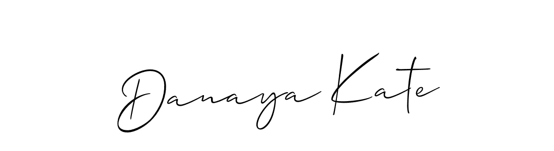 The best way (Allison_Script) to make a short signature is to pick only two or three words in your name. The name Danaya Kate include a total of six letters. For converting this name. Danaya Kate signature style 2 images and pictures png