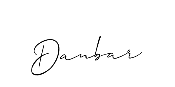 Create a beautiful signature design for name Danbar. With this signature (Allison_Script) fonts, you can make a handwritten signature for free. Danbar signature style 2 images and pictures png