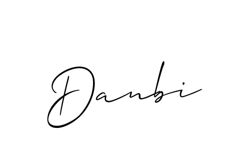 The best way (Allison_Script) to make a short signature is to pick only two or three words in your name. The name Danbi include a total of six letters. For converting this name. Danbi signature style 2 images and pictures png