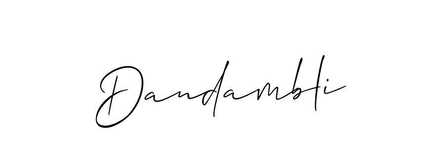 Create a beautiful signature design for name Dandambli. With this signature (Allison_Script) fonts, you can make a handwritten signature for free. Dandambli signature style 2 images and pictures png