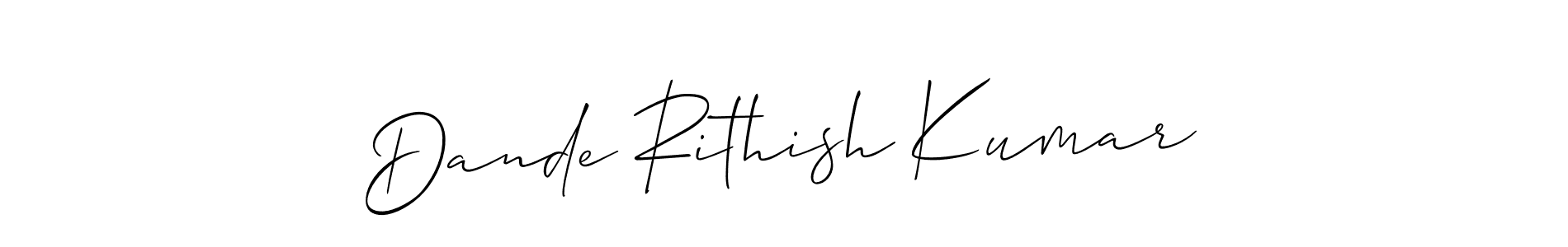 This is the best signature style for the Dande Rithish Kumar name. Also you like these signature font (Allison_Script). Mix name signature. Dande Rithish Kumar signature style 2 images and pictures png