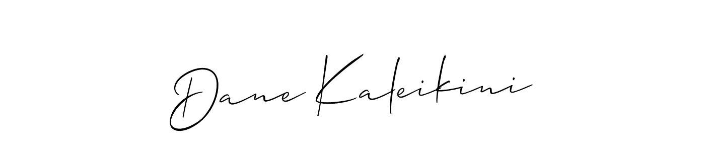 Use a signature maker to create a handwritten signature online. With this signature software, you can design (Allison_Script) your own signature for name Dane Kaleikini. Dane Kaleikini signature style 2 images and pictures png