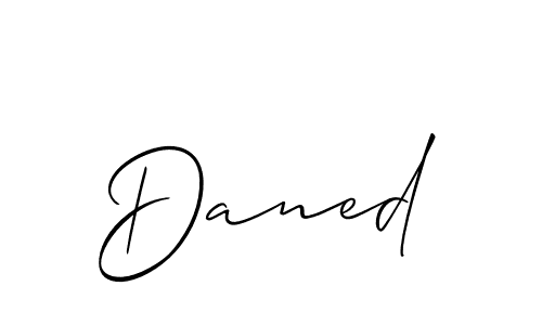 Allison_Script is a professional signature style that is perfect for those who want to add a touch of class to their signature. It is also a great choice for those who want to make their signature more unique. Get Daned name to fancy signature for free. Daned signature style 2 images and pictures png