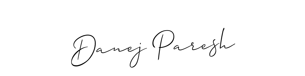 It looks lik you need a new signature style for name Danej Paresh. Design unique handwritten (Allison_Script) signature with our free signature maker in just a few clicks. Danej Paresh signature style 2 images and pictures png