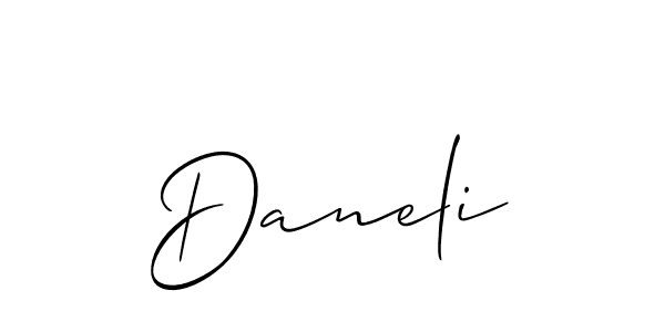 You should practise on your own different ways (Allison_Script) to write your name (Daneli) in signature. don't let someone else do it for you. Daneli signature style 2 images and pictures png