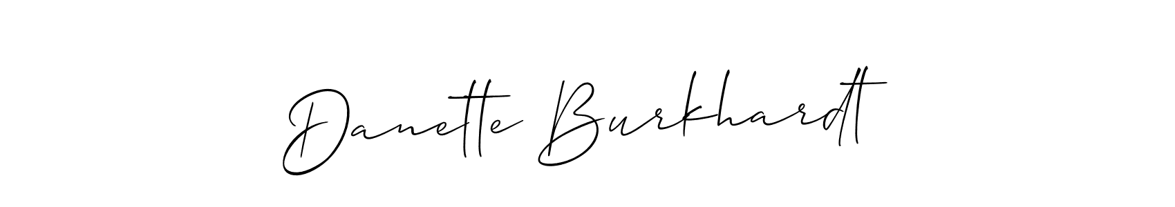 Similarly Allison_Script is the best handwritten signature design. Signature creator online .You can use it as an online autograph creator for name Danette Burkhardt. Danette Burkhardt signature style 2 images and pictures png