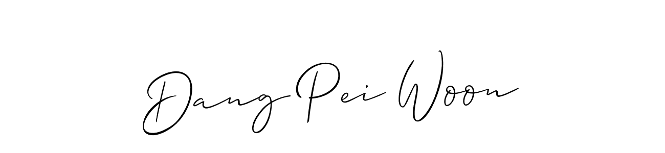 Create a beautiful signature design for name Dang Pei Woon. With this signature (Allison_Script) fonts, you can make a handwritten signature for free. Dang Pei Woon signature style 2 images and pictures png