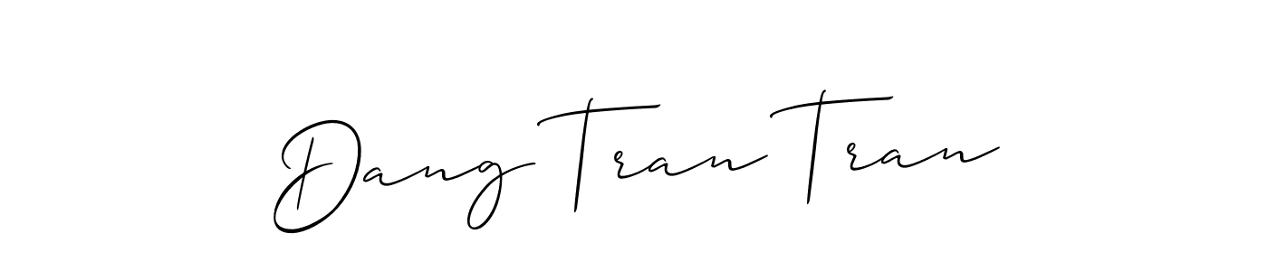 The best way (Allison_Script) to make a short signature is to pick only two or three words in your name. The name Dang Tran Tran include a total of six letters. For converting this name. Dang Tran Tran signature style 2 images and pictures png