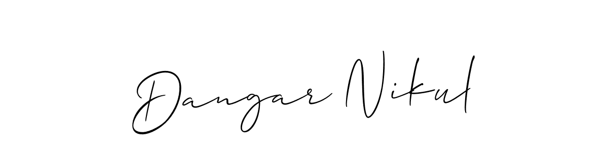 How to make Dangar Nikul signature? Allison_Script is a professional autograph style. Create handwritten signature for Dangar Nikul name. Dangar Nikul signature style 2 images and pictures png
