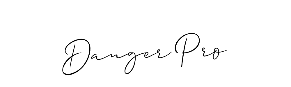 How to make Danger Pro name signature. Use Allison_Script style for creating short signs online. This is the latest handwritten sign. Danger Pro signature style 2 images and pictures png