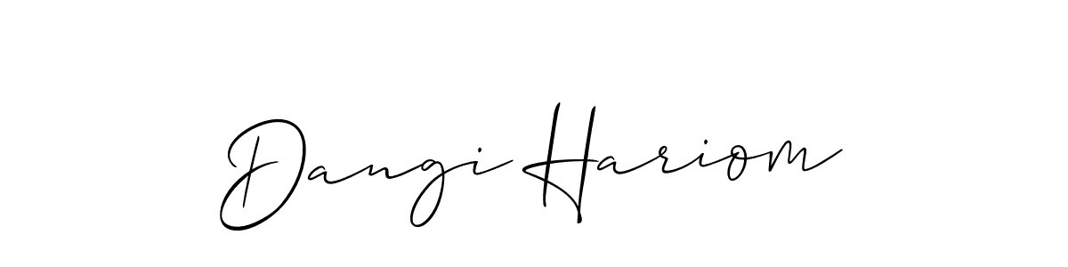 Make a beautiful signature design for name Dangi Hariom. With this signature (Allison_Script) style, you can create a handwritten signature for free. Dangi Hariom signature style 2 images and pictures png