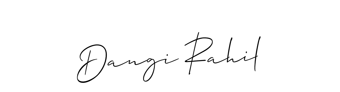 Design your own signature with our free online signature maker. With this signature software, you can create a handwritten (Allison_Script) signature for name Dangi Rahil. Dangi Rahil signature style 2 images and pictures png