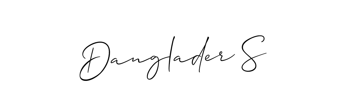 How to make Danglader S name signature. Use Allison_Script style for creating short signs online. This is the latest handwritten sign. Danglader S signature style 2 images and pictures png