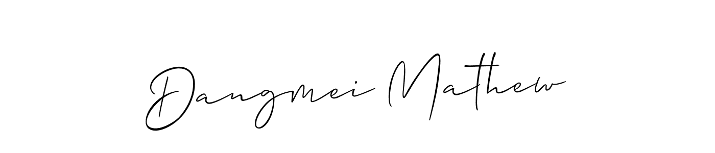 How to make Dangmei Mathew name signature. Use Allison_Script style for creating short signs online. This is the latest handwritten sign. Dangmei Mathew signature style 2 images and pictures png