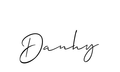 How to make Danhy name signature. Use Allison_Script style for creating short signs online. This is the latest handwritten sign. Danhy signature style 2 images and pictures png