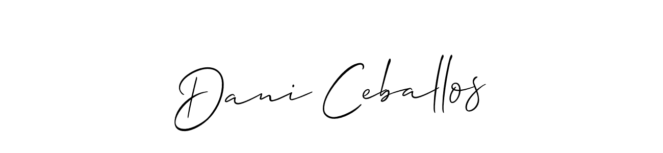 Make a beautiful signature design for name Dani Ceballos. With this signature (Allison_Script) style, you can create a handwritten signature for free. Dani Ceballos signature style 2 images and pictures png