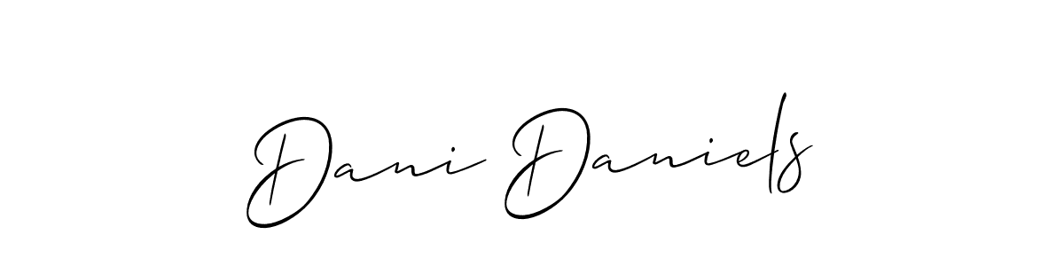 How to make Dani Daniels name signature. Use Allison_Script style for creating short signs online. This is the latest handwritten sign. Dani Daniels signature style 2 images and pictures png