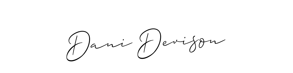 Allison_Script is a professional signature style that is perfect for those who want to add a touch of class to their signature. It is also a great choice for those who want to make their signature more unique. Get Dani Devison name to fancy signature for free. Dani Devison signature style 2 images and pictures png