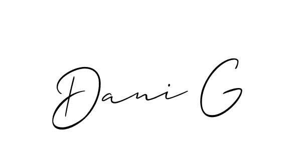 Make a short Dani G signature style. Manage your documents anywhere anytime using Allison_Script. Create and add eSignatures, submit forms, share and send files easily. Dani G signature style 2 images and pictures png