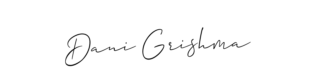 Dani Grishma stylish signature style. Best Handwritten Sign (Allison_Script) for my name. Handwritten Signature Collection Ideas for my name Dani Grishma. Dani Grishma signature style 2 images and pictures png