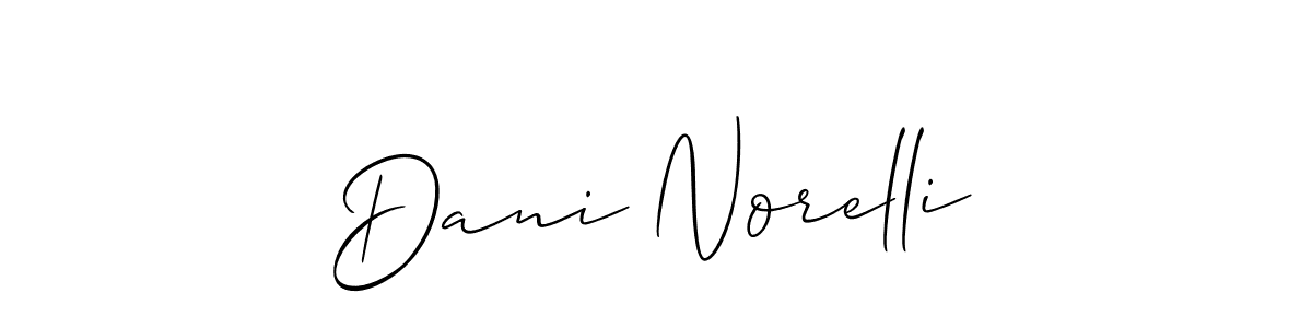 Create a beautiful signature design for name Dani Norelli. With this signature (Allison_Script) fonts, you can make a handwritten signature for free. Dani Norelli signature style 2 images and pictures png