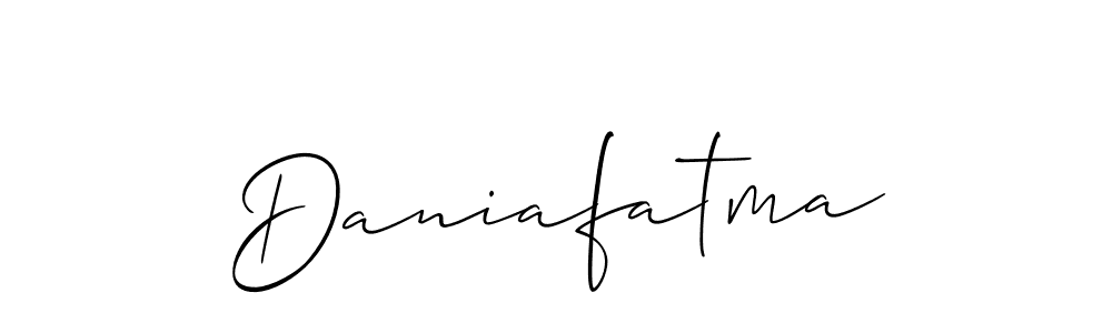 Make a short Daniafatma signature style. Manage your documents anywhere anytime using Allison_Script. Create and add eSignatures, submit forms, share and send files easily. Daniafatma signature style 2 images and pictures png